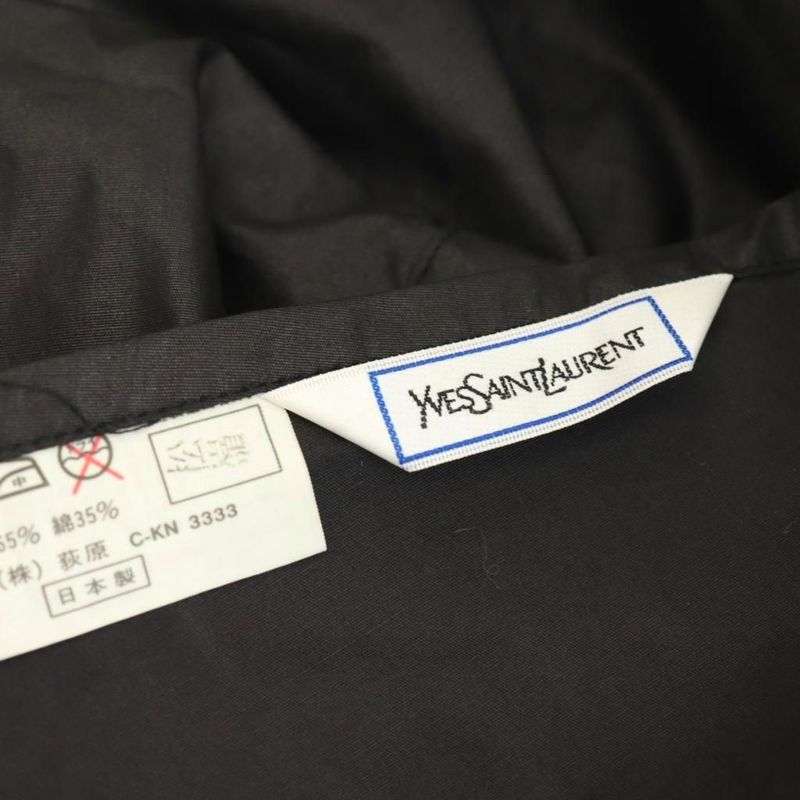 Saint Laurent Yves Apron Ruffle Logo Black Gold Color DF