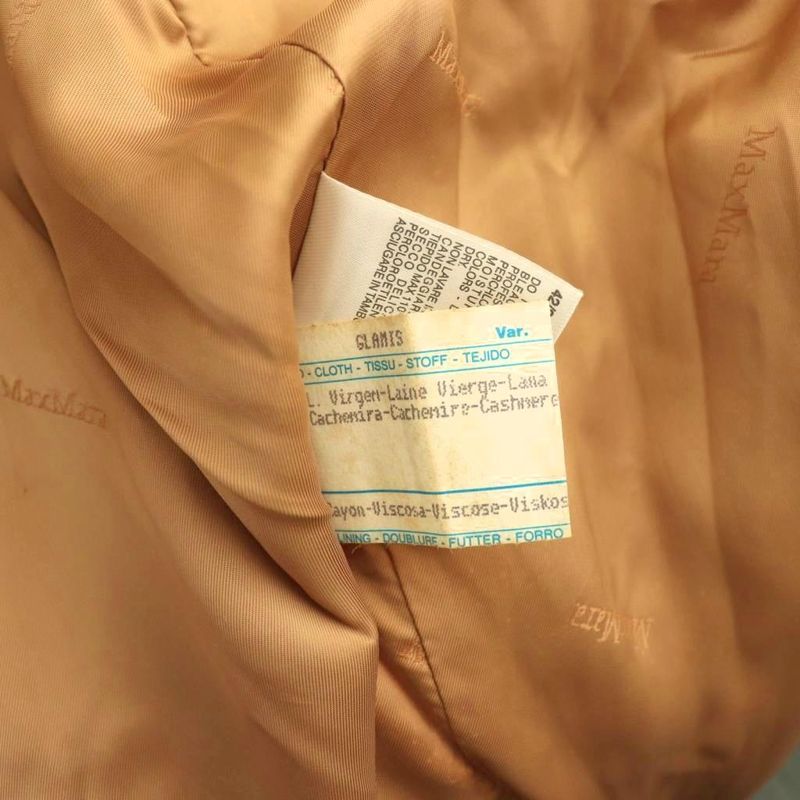 Max Mara White Tag Long Coat Outer Wool Cashmere Blend 38 Camel DF