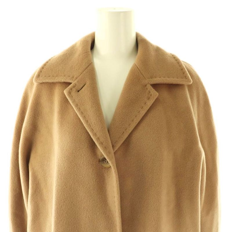 Max Mara White Tag Long Coat Outer Wool Cashmere Blend 38 Camel DF