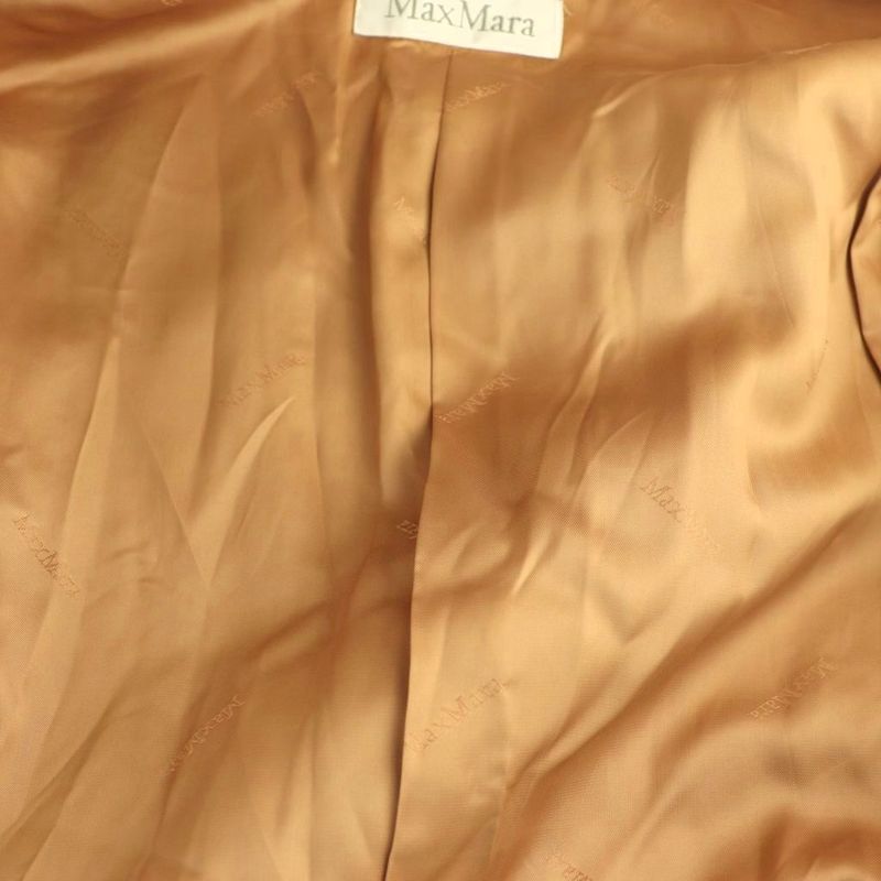 Max Mara White Tag Long Coat Outer Wool Cashmere Blend 38 Camel DF