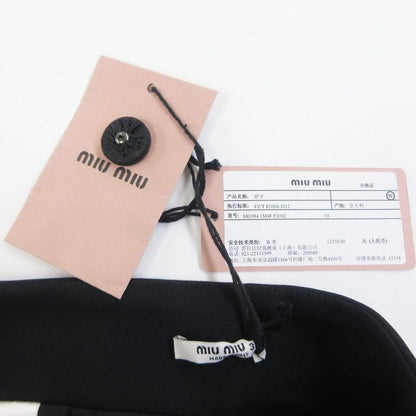 Miu Miu Miu Wrap Skirt Visual Button Decoration Knee Length 36 XS Black
