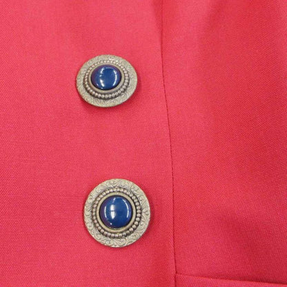 Dior Mademoiselle Vintage Long Coat Jacket Wool Visual Button S Red