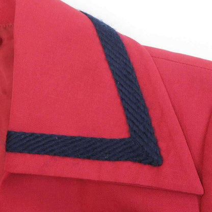 Dior Mademoiselle Vintage Long Coat Jacket Wool Visual Button S Red