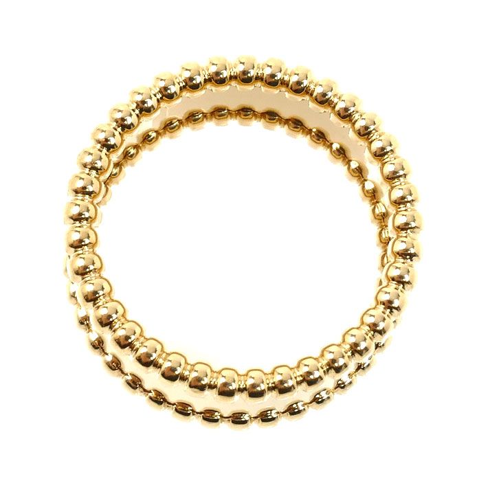 Van Cleef & Arpels 18k Yellow Gold Perlee Signature Ring 49