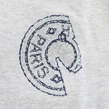 Hermes Crew Neck Sweatshirt Clou de Selle Gray S Cotton Short Sleeve Top