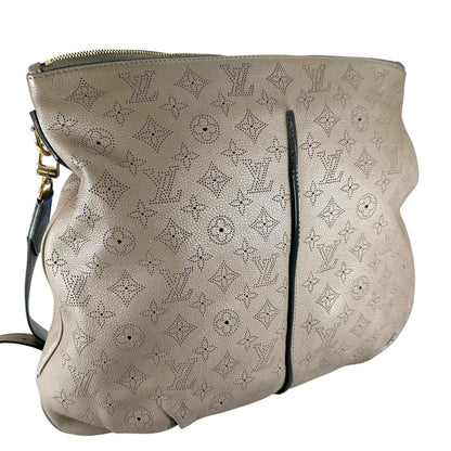 Louis Vuitton Selene MM Mahina Shoulder Bag Leather Taupe 2-Way — view 3