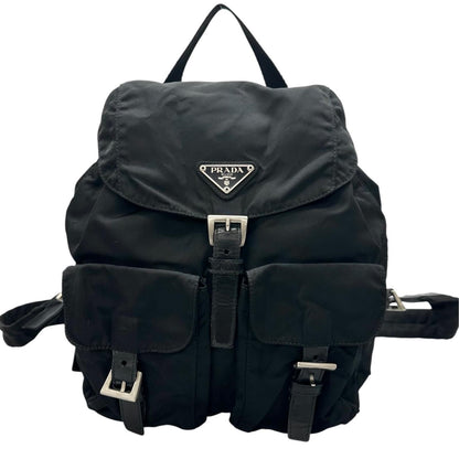 Prada Triangle Logo Backpack Nylon Black