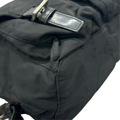 Prada Triangle Logo Backpack Nylon Black — view 8