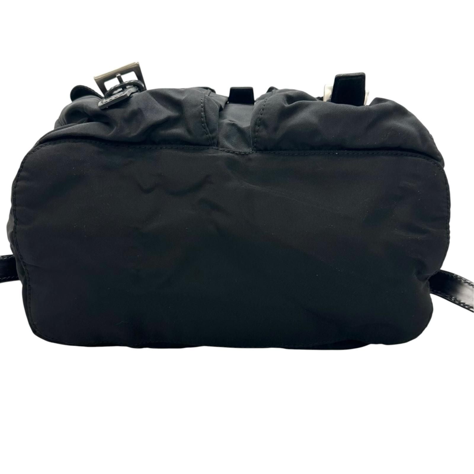 Prada Triangle Logo Backpack Nylon Black — view 4