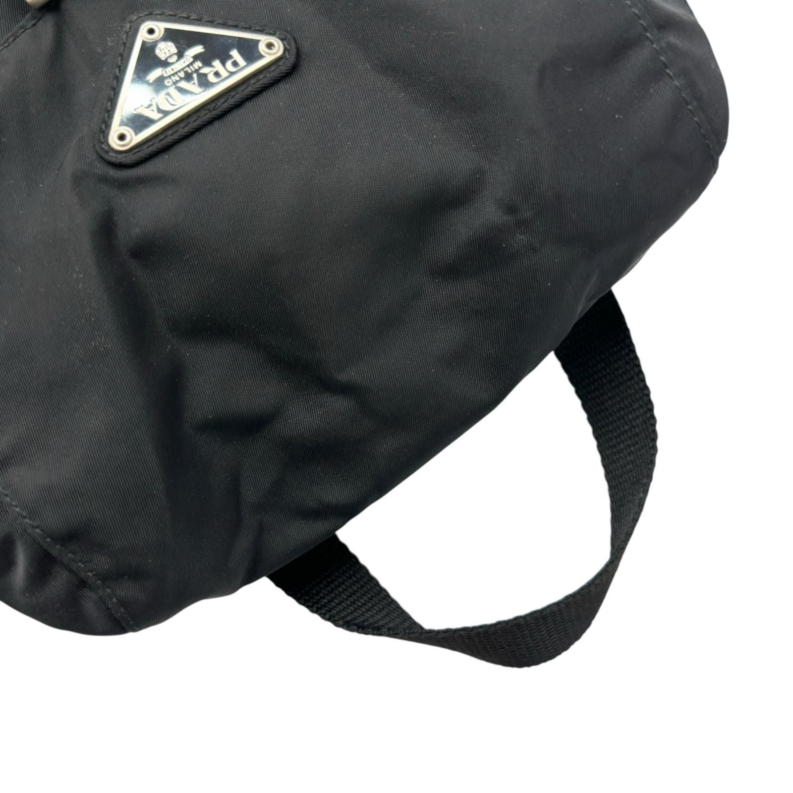 Prada Triangle Logo Backpack Nylon Black — view 6