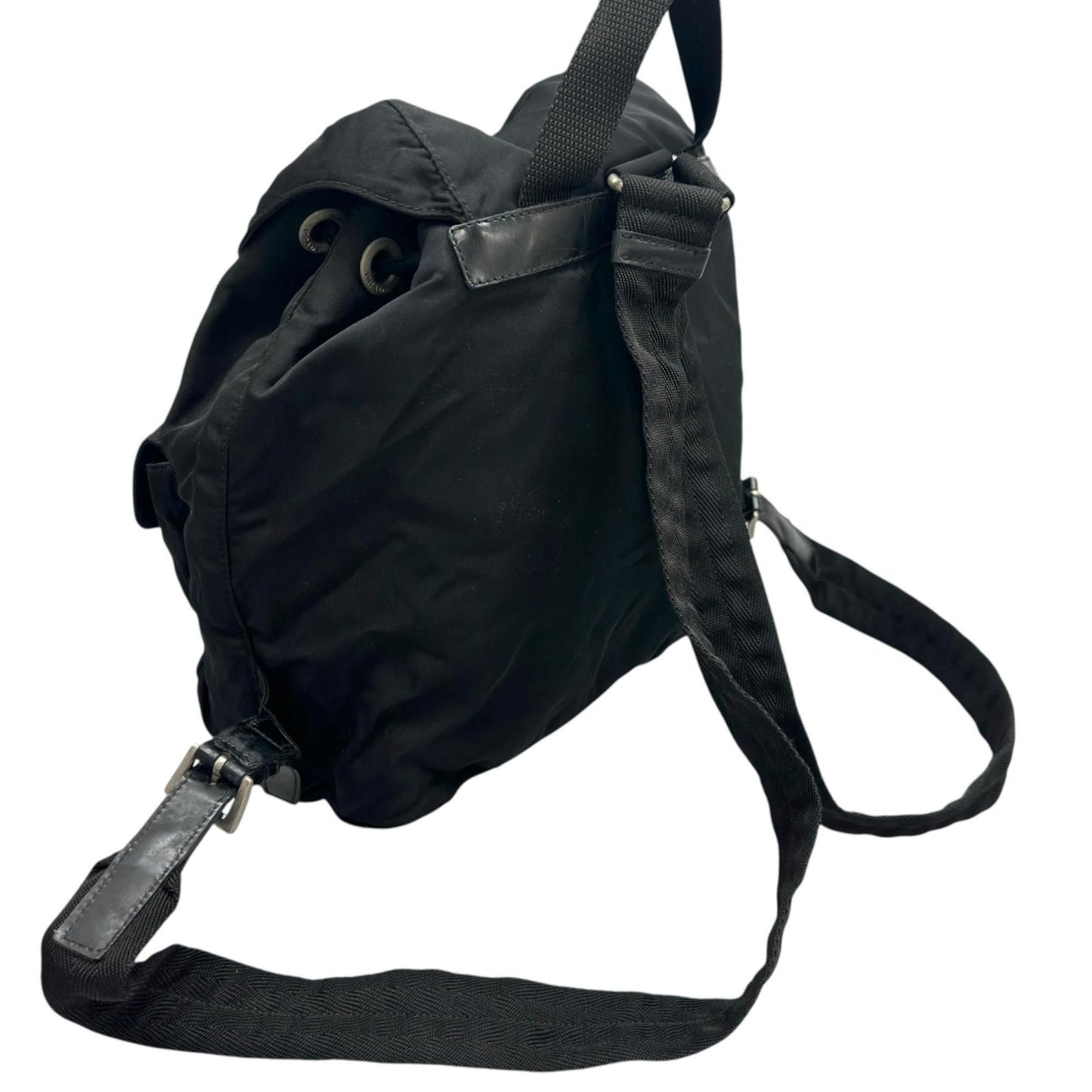 Prada Triangle Logo Backpack Nylon Black — view 7