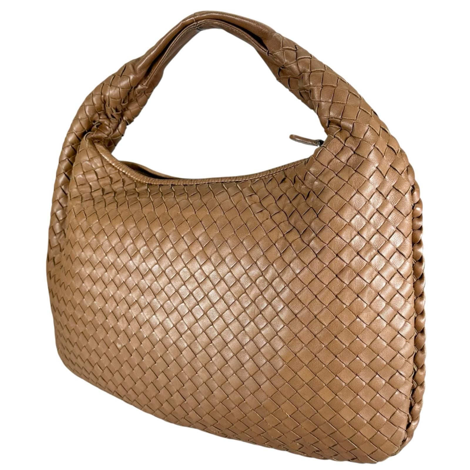 Bottega Veneta Hobo Intrecciato Handbag Lambskin Brown — view 2