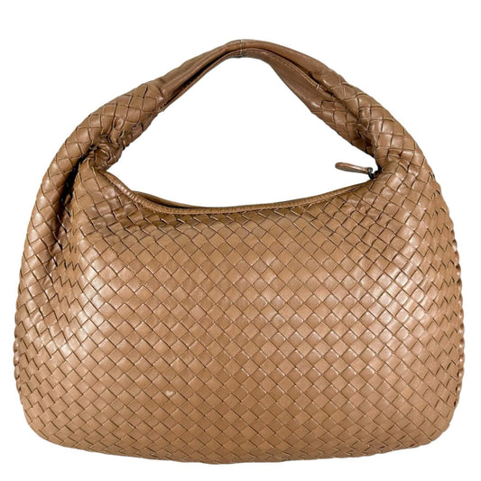 Bottega Veneta Hobo Intrecciato Handbag Lambskin Brown