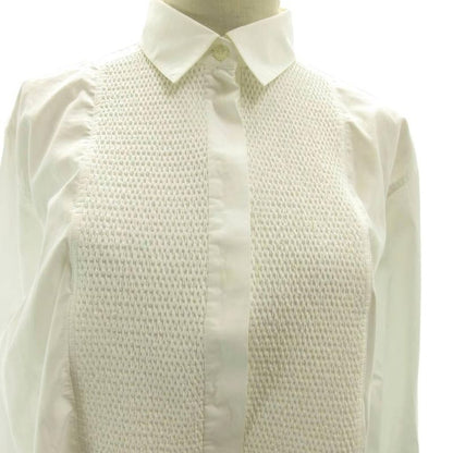 Celine Phoebe Philo Era Tuxedo Shirt Blouse Gathered White 40