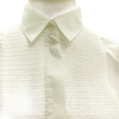 Celine Phoebe Philo Era Tuxedo Shirt Blouse Gathered White 40