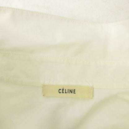 Celine Phoebe Philo Era Tuxedo Shirt Blouse Gathered White 40