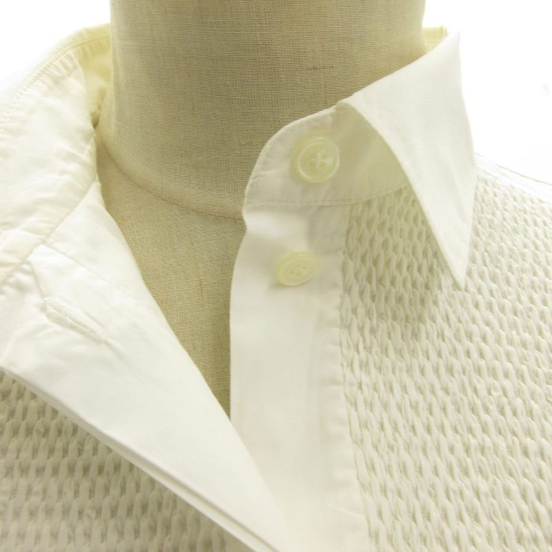 Celine Phoebe Philo Era Tuxedo Shirt Blouse Gathered White 40