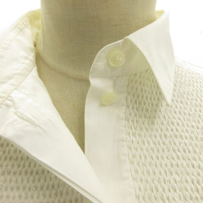 Celine Phoebe Philo Era Tuxedo Shirt Blouse Gathered White 40