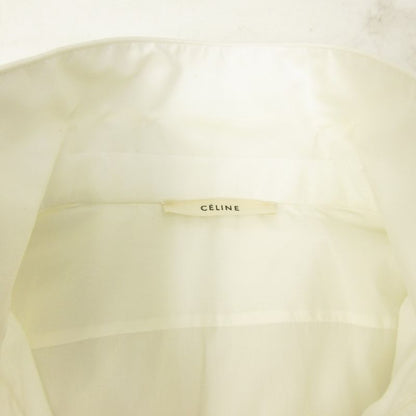 Celine Phoebe Philo Era Tuxedo Shirt Blouse Half Button White 36