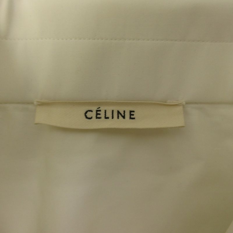 Celine Phoebe Philo Era Tuxedo Shirt Blouse Half Button White 36