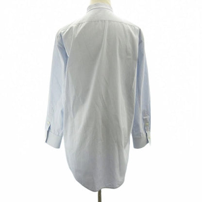 Celine Recent Phoebe Philo Era Shirt Blouse Striped Band Collar Blue White 36 S