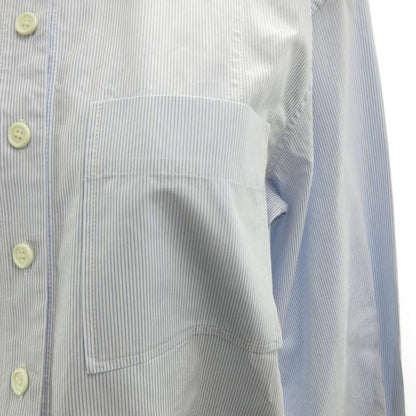 Celine Recent Phoebe Philo Era Shirt Blouse Striped Band Collar Blue White 36 S