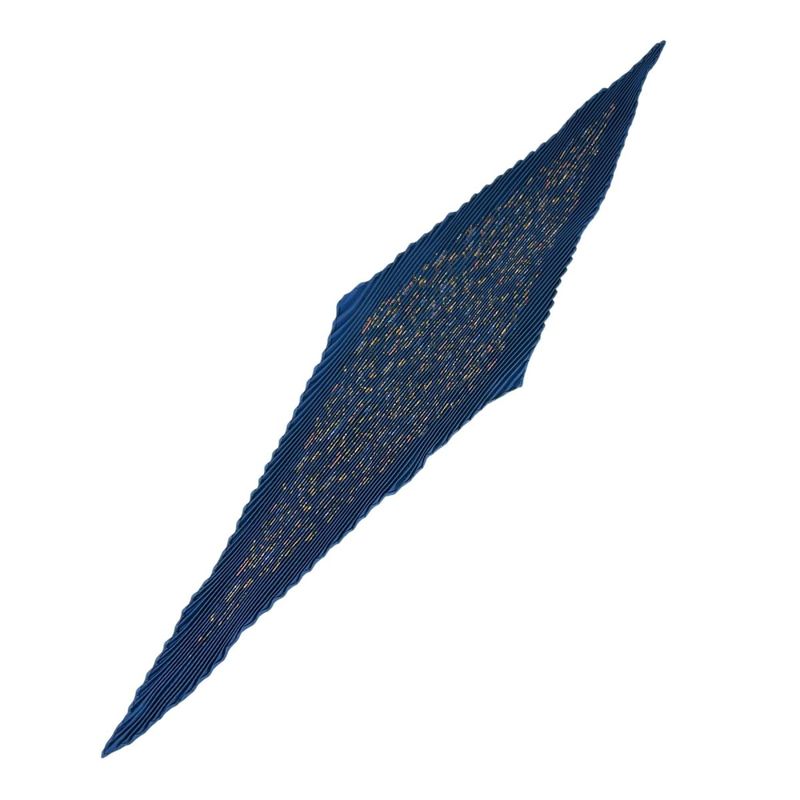 Hermes Pleated Silk Scarf Carre Blue