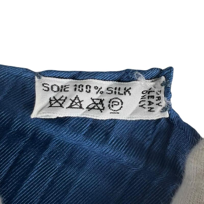 Hermes Pleated Silk Scarf Carre Blue