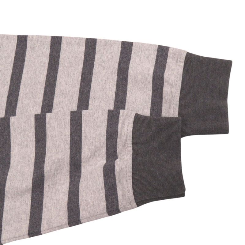 Hermes Mariniere Border Pattern Hooded Sweatshirt Dress 38 Cotton Nylon Gray
