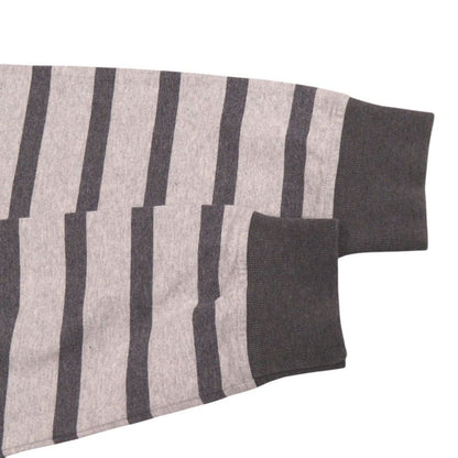 Hermes Mariniere Border Pattern Hooded Sweatshirt Dress 38 Cotton Nylon Gray