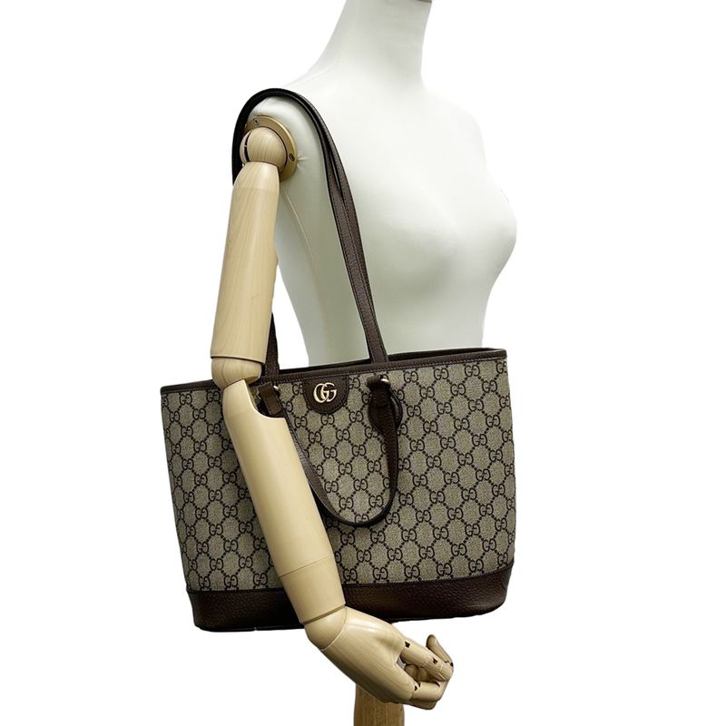 Gucci GG Supreme Petit Marmont Tote Brown Shoulder Bag