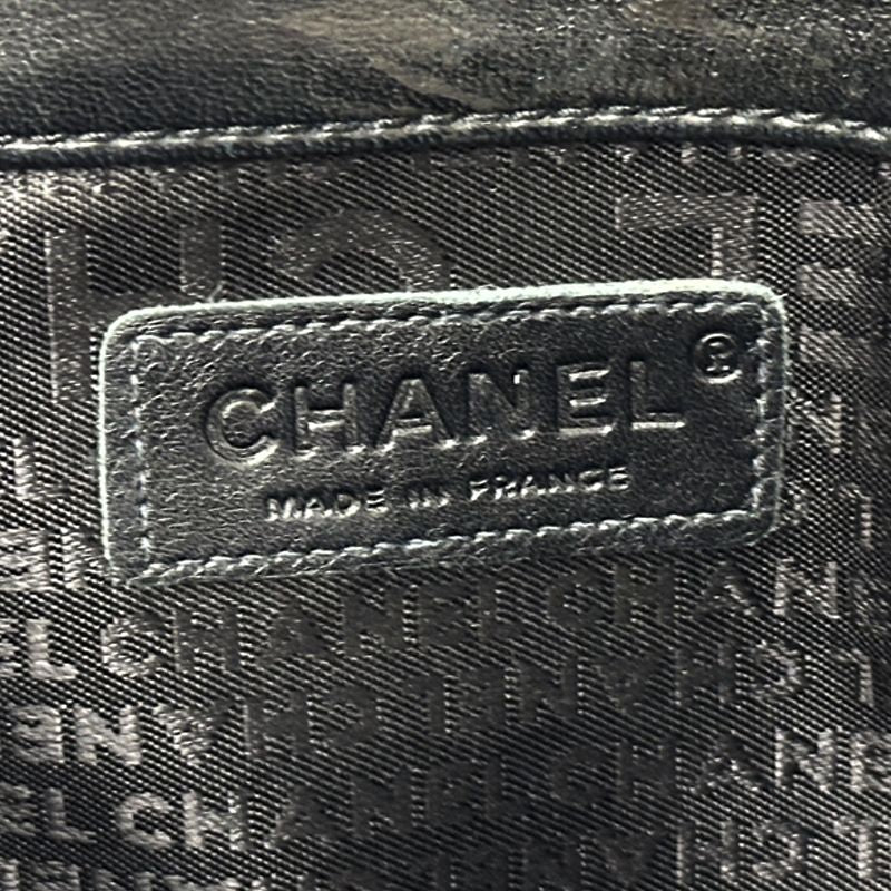 Chanel 2.55 Quilted Shoulder Bag Lambskin Black Silver Turnlock Flap