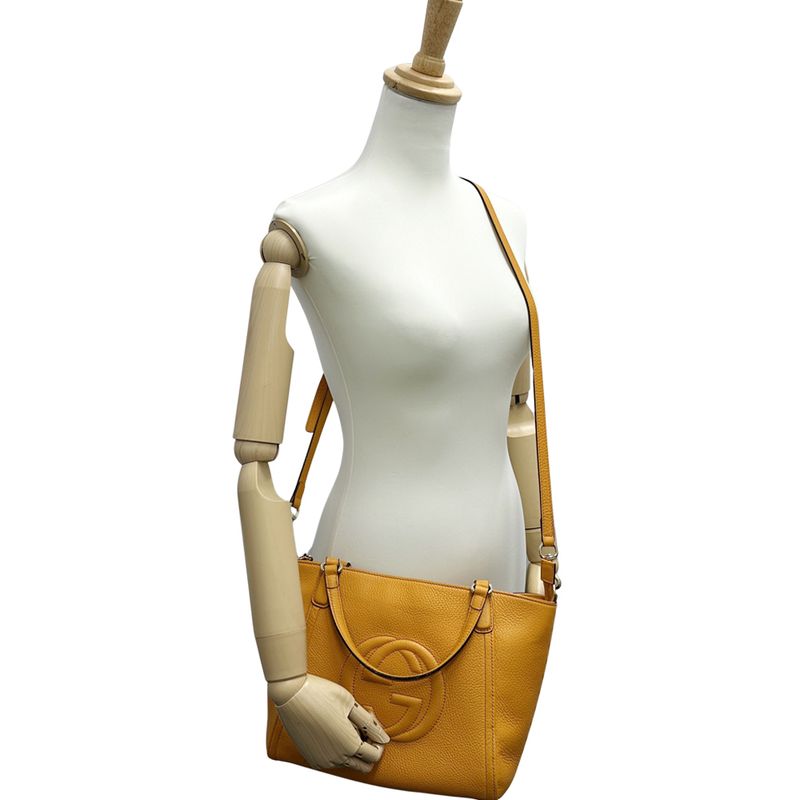 Gucci Soho 2-Way Shoulder Bag Leather Orange
