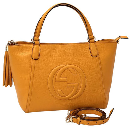 Gucci Soho 2-Way Shoulder Bag Leather Orange