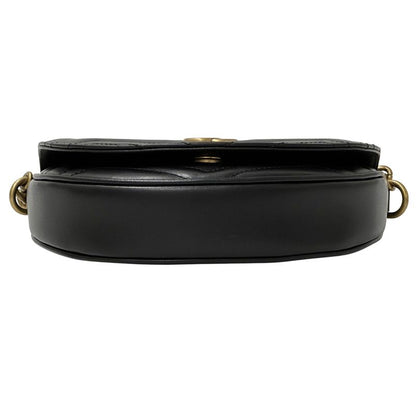 Gucci GG Marmont Shoulder Bag Leather Chain Black Quilted Crossbody Mini