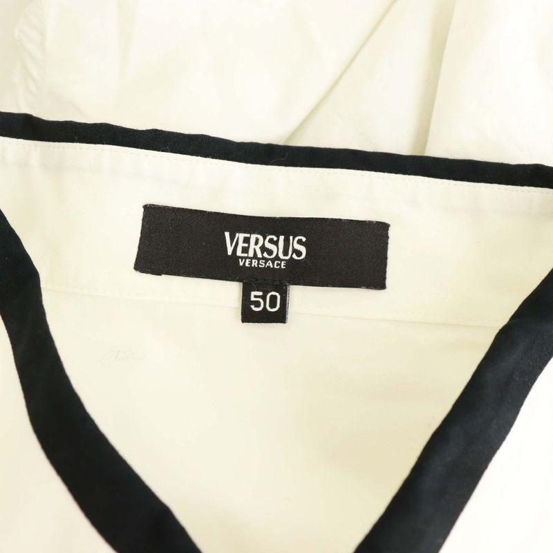 Versace Versus Shirt Long Sleeve Piping 50 White Black CX