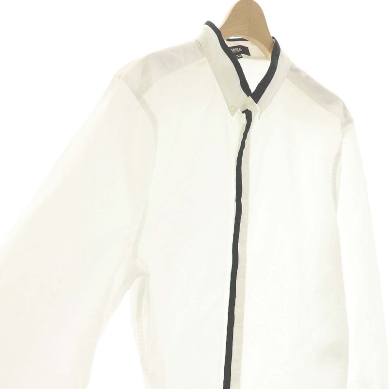 Versace Versus Shirt Long Sleeve Piping 50 White Black CX