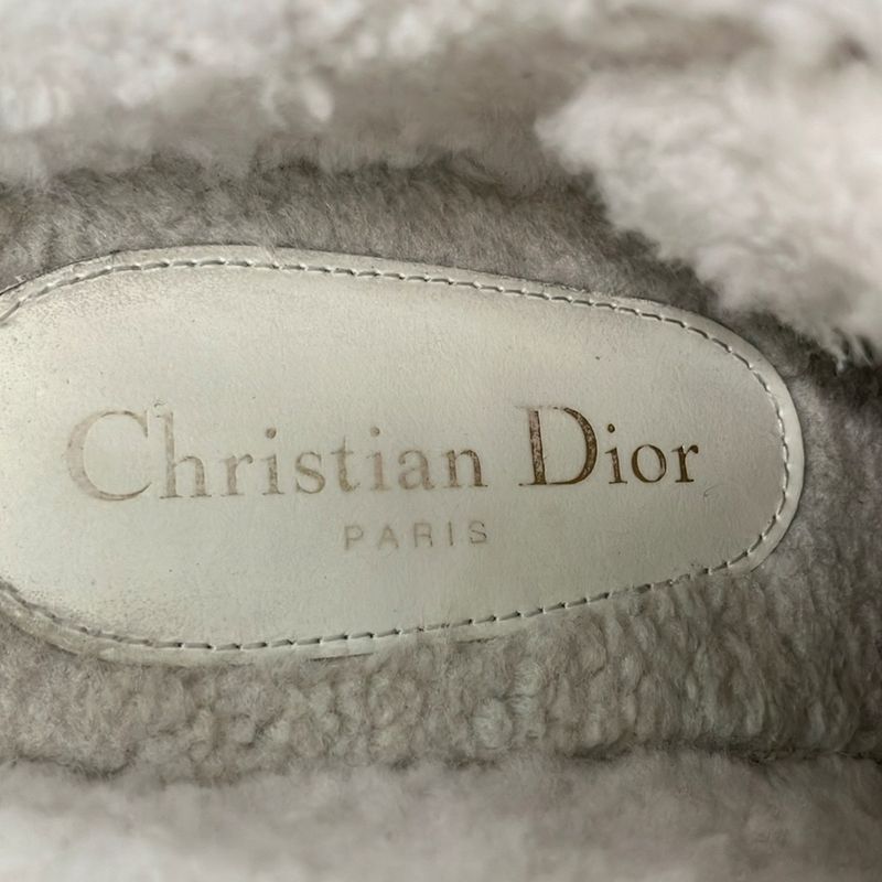 Dior Sneakers 37 White Light Gray Leather Lambskin