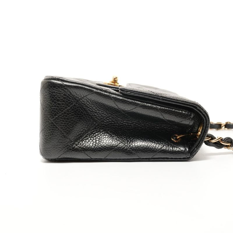Chanel Shoulder Bag Caviar Leather Mini Quilted