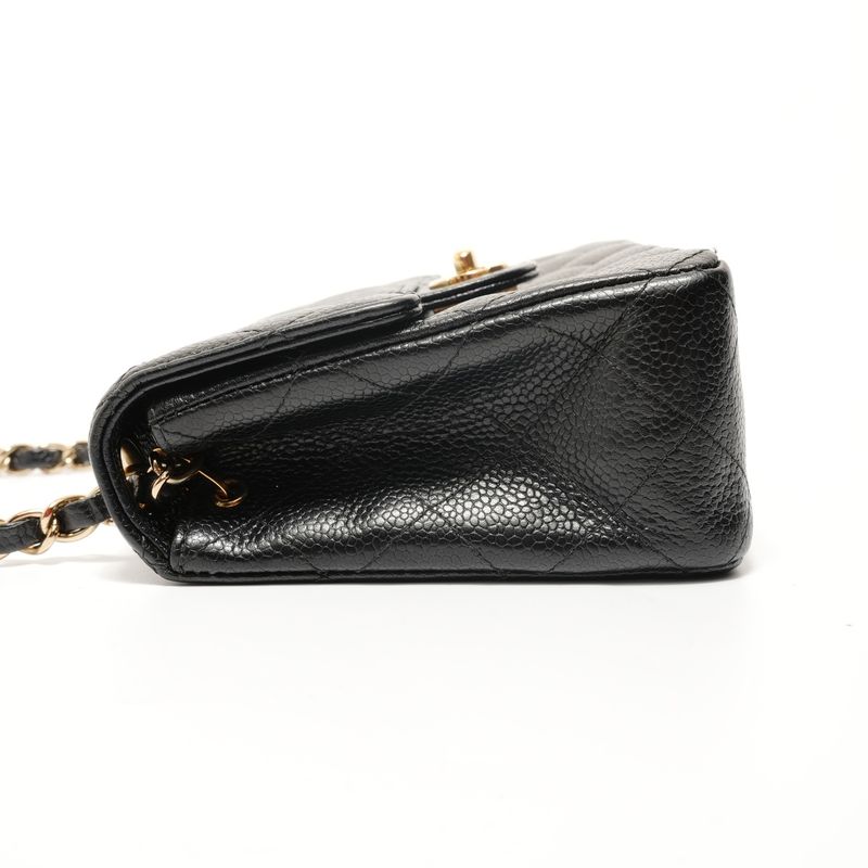 Chanel Shoulder Bag Caviar Leather Mini Quilted