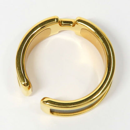 Hermes Olympe GM Black Gold Metal Leather Ring