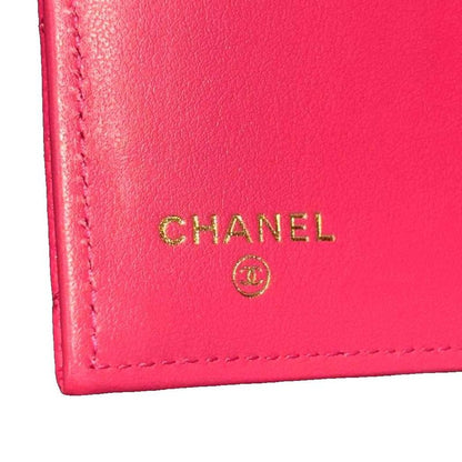 Chanel Quilted Leather Caviar Flap Wallet Bifold Pink