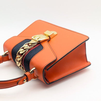 Gucci Sylvie Sherry Line Orange Handbag