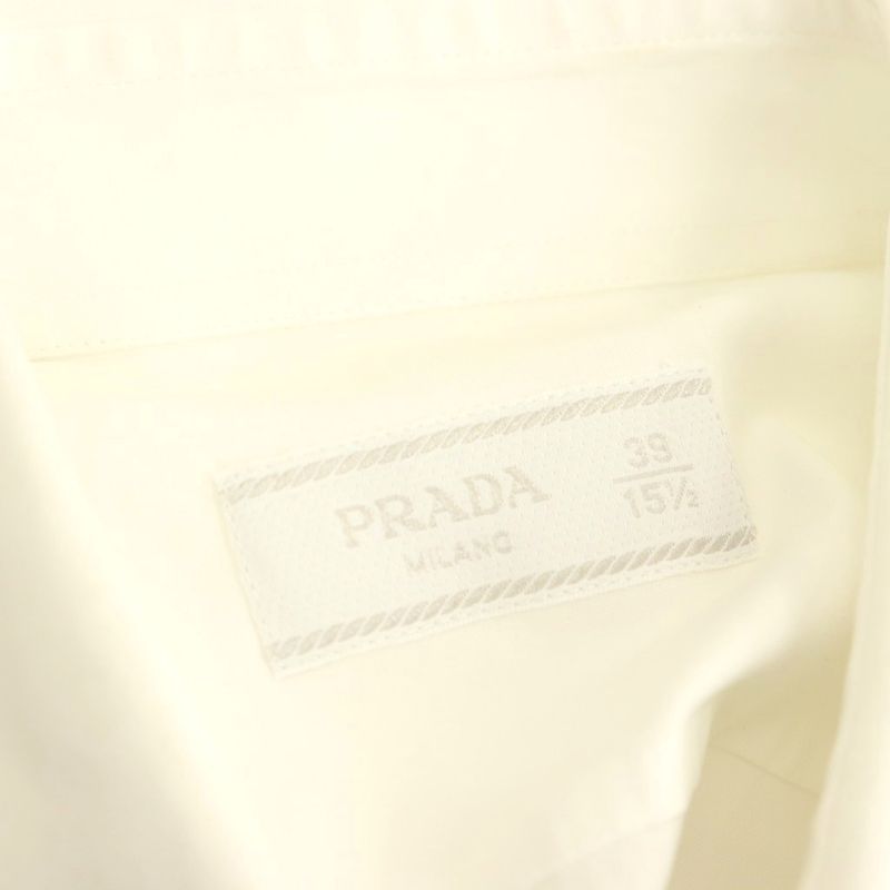 Prada Long Sleeve Shirt Cotton 39 White CX