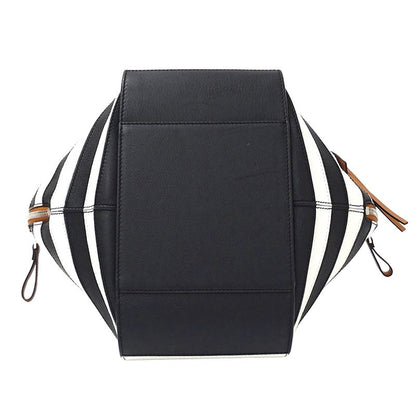 Loewe 2-Way Shoulder Bag Hammock Mini Leather Brown Black White Border