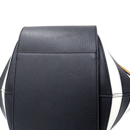 Loewe 2-Way Shoulder Bag Hammock Mini Leather Brown Black White Border