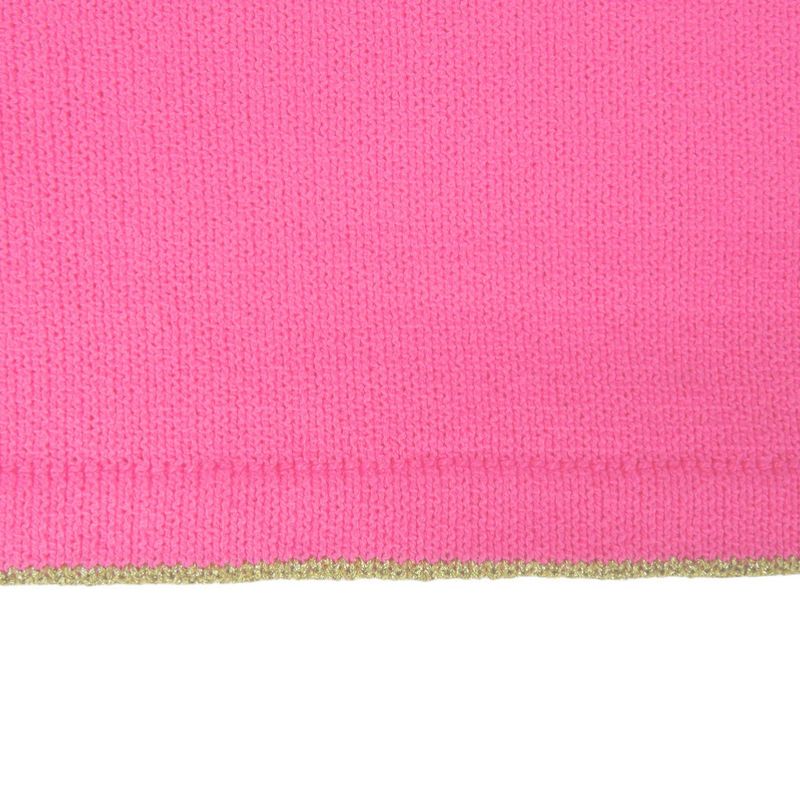 Gucci Sleeveless Knit Dress L Cotton Nylon Pink Gold