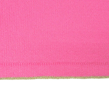 Gucci Sleeveless Knit Dress L Cotton Nylon Pink Gold