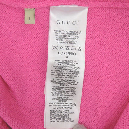 Gucci Sleeveless Knit Dress L Cotton Nylon Pink Gold