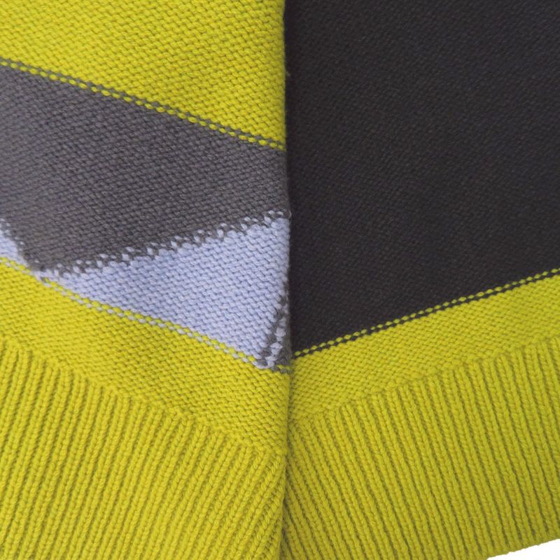 Hermes Tangram Striped Knit Cardigan XL Cashmere Green Light Blue
